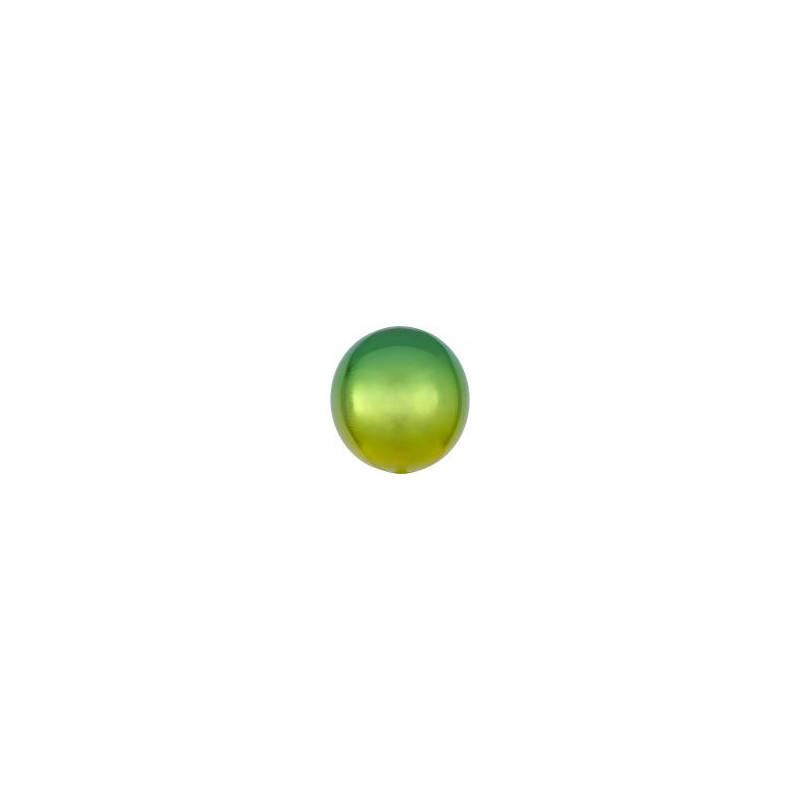 Balon, foliowy 15" ORBZ - kula, zólty i zielony