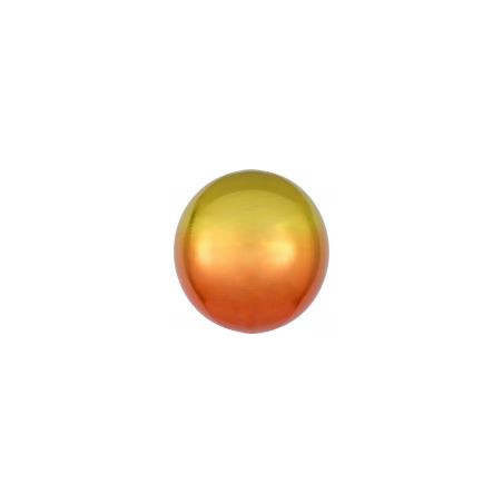 Balon, foliowy 15" ORBZ - kula, zolty i pomaranczo