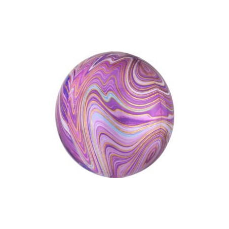 Orbz Purple Marble Balon foliowy 1szt.