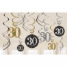 Dekoracyjne sprezynki "30 urodziny" złoto&srebrne