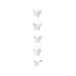 Dekoracja wisząca Motylki Białe, rozm. 7.5 cm, 200