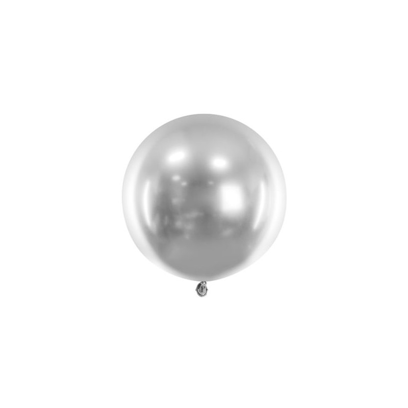 Balon okrągły Glossy 60cm, srebrny