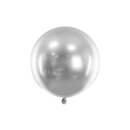 Balon okrągły Glossy 60cm, srebrny