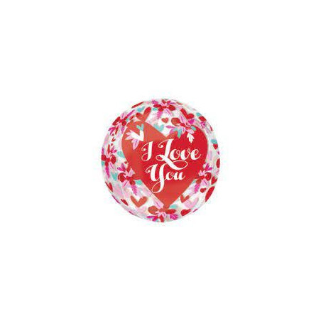 Balon foliowy Orbz I love you kwiaty 38x40 cm G20