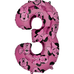 Balon foliowy Minnie Mouse Forever cyfra "3"