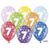 Balony 30 cm, 7th Birthday, Metalic Mix, 6 szt.