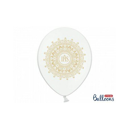 Balony 30 cm IHS Metalic Pure White 6 szt.