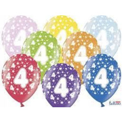 Balony 30cm, 4th Birthday, Metallic Mix