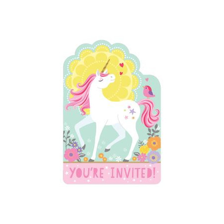 Zaproszen Magical Unicorn z kopertami