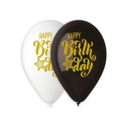 Balony Premium Hel Happy Birthday, 13 cali/ 5 szt.