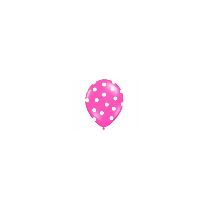 Balony 30 cm, Kropki, Pastel Hot Pink, 6 szt.