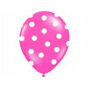 Balony 30 cm, Kropki, Pastel Hot Pink, 6 szt.