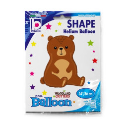 Balon Grabo 34" Woodland Bear Single Pack