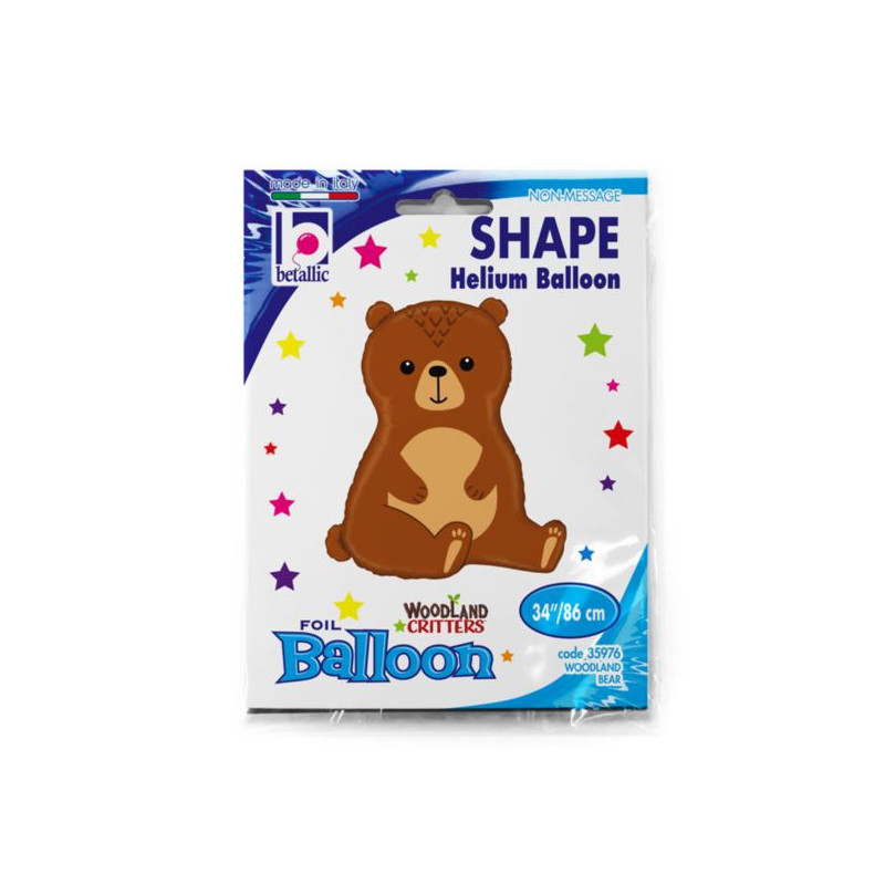 Balon Grabo 34" Woodland Bear Single Pack