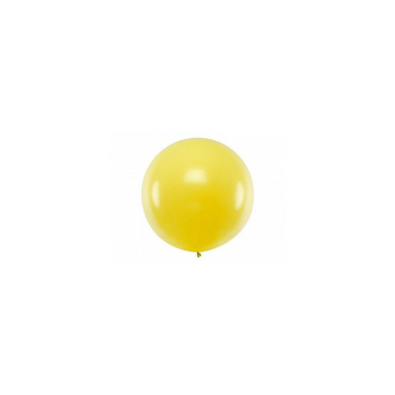 Balon 1m, okrągły, Pastel żółty, 1 szt.