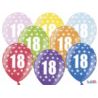 Balony 30 cm, 18th Birthday, Metalic Mix 6 szt.