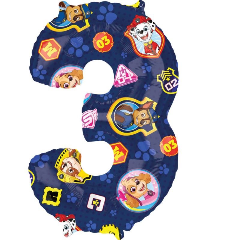 Mid Size Paw Patrol Number 3 balon foliowy L27 zap