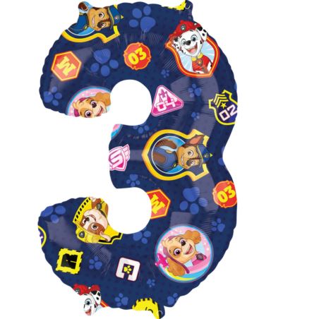 Mid Size Paw Patrol Number 3 balon foliowy L27 zap