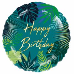Balon foliowy tropikalny Happy Birthday 43cm
