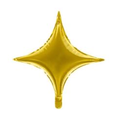 Balon foliowy Gwiazda 4-ramienna, 45 cm, złoty