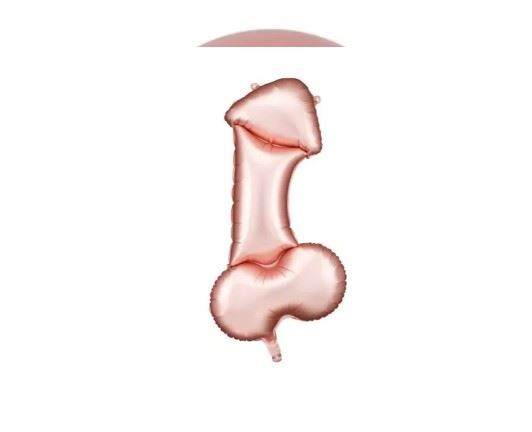 Balon foliowy Penis, 55.5x112 cm, różowe złoto