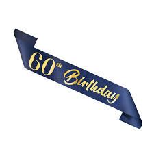 Szarfa urodzinowa 60th Birthday granatowo-złota 10