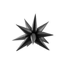 Balon foliowy Gwiazda 3D, 95cm, czarny