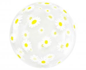 Balon Aqua - kryształowy, stokrotki, 20"