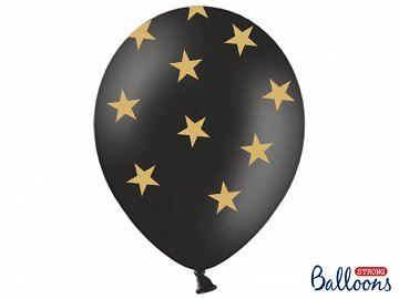 Balony 30 cm Gwiazdki Pastel Black, 6 szt.