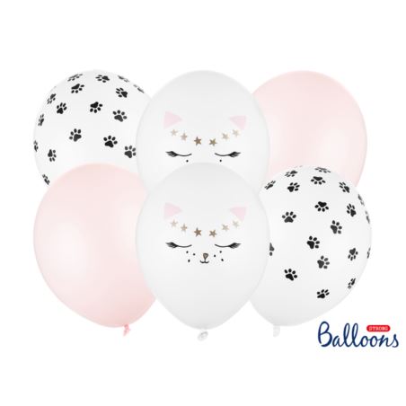 Balony 30cm, Kotek, mix