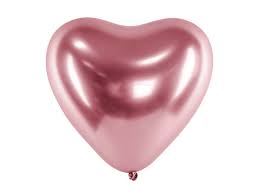 Balony Glossy 30cm, Serca, różowe złoto 10 sztuk