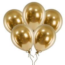 Balony Glosssy w kolorze złotym, średnica 46 cm.