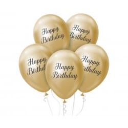 Balony Beauty&Charm Happy Birthday, platynowe