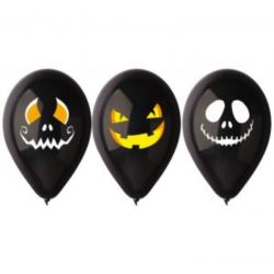 Balony Premium "Halloweenowe twarze", 12" / 3 szt.