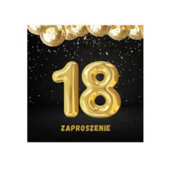 Zaproszenie 18 Urodziny kwadrat 10szt/1op 15x15cm