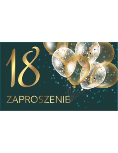 Zaproszenie Z 160x95 mm, Urodziny 18-stka, 10 szt.