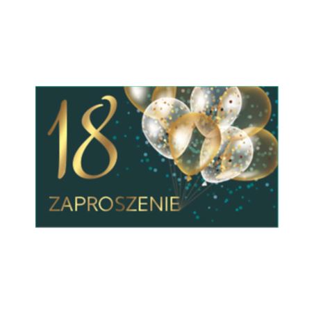 Zaproszenie Z 160x95 mm, Urodziny 18-stka, 10 szt.