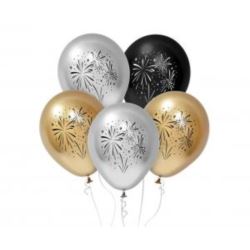 Balony Beauty&Charm Fajerwerki, 12"/ 5 szt.