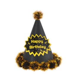 Czapeczka urodzinowa z pomponami Happy Birthday