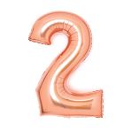 Balon foliowy cyfra 2 Różowe Złoto 66cm