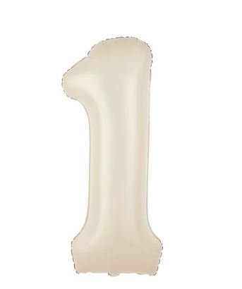 Balon foliowy cyfra 1 kremowy 86cm