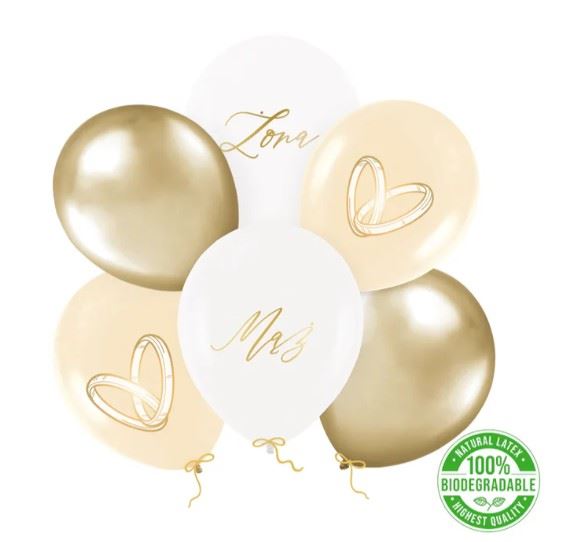 Balony lateksowe Mąż/Żona 12 cali 6 szt. zestaw Balony lateksowe Mąż/Żona 12 cali 6 szt. zestaw