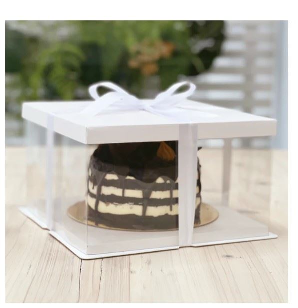 Pudełko na ciasto ze wstążką 20 x 20 x 15 cm 1 szt Pudełko na ciasto ze wstążką 20 x 20 x 15 cm 1 szt
