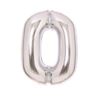 Balon foliowy cyfra 0 Srebrna 66cm