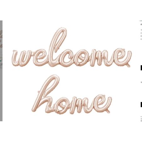 Balon foliowy Welcome Home, 335x71 cm, cappuccino