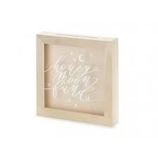 Drewniana skarbonka - Honeymoon fund, mix, 6x30x30 Drewniana skarbonka - Honeymoon fund, mix, 6x30x30