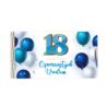 Pudełko mini drewno 18 Urodziny Niebieskie balony