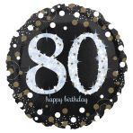 Balon foliowy holograficzny 80 lat, 43cm
