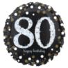 Balon foliowy holograficzny 80 lat, 43cm
