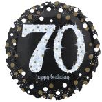 Balon foliowy holograficzny 70 lat, 43cm